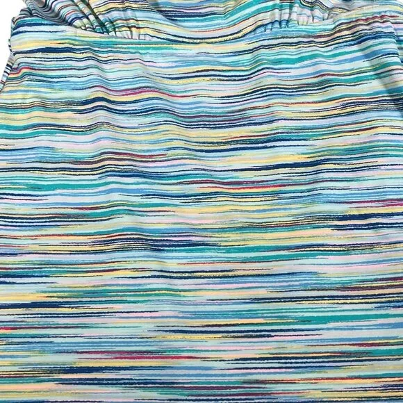 Lands End Women’s Tummy Control One Piece Swim dress Aqua Space Dye Size 8 - Picture 10 of 14